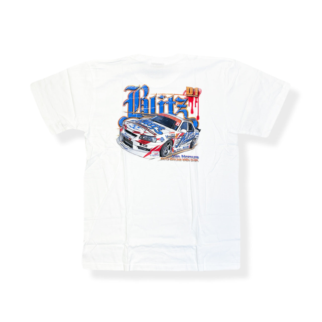 Nissan Blitz ER34 Skyline Sedan Ken Nomura D1GP T-shirt White